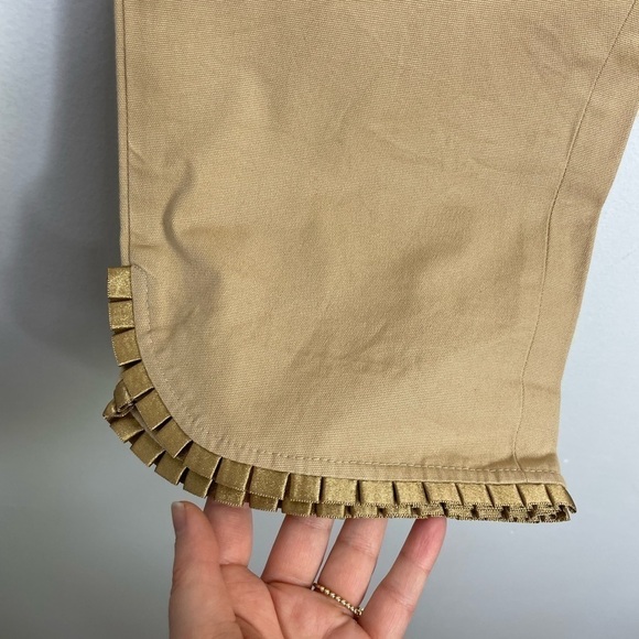 VINTAGE Holt Renfrew tan cropped capri pant - Picture 3 of 9